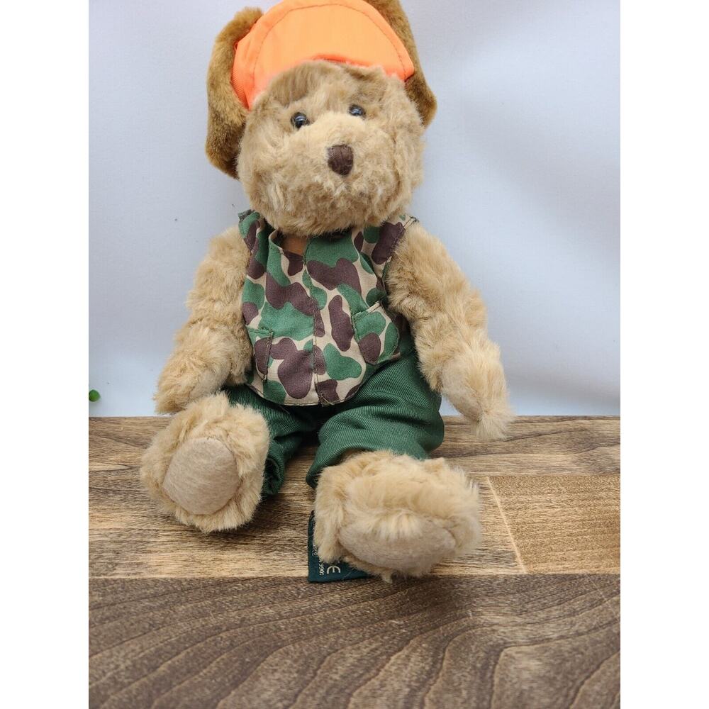 Russ Berrie Bears From The Past Buck Hunter Plush Bear Stuffed Animal Camouflage